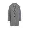 Peserico Mid-length Grey Coat With Notched Lapel In Gray