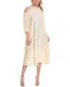 Peserico Cold-shoulder Midi Dress In Beige