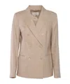 Peserico Double-breasted Tailored Jacket With Buttons In Brown