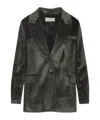Peserico Ribbed Texture Jacket Front Pockets In Black