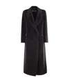 Peserico Long-haired Coat In Alpaca And Wool In Black