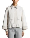 Peserico Collared Front Zip Jacket In Neutral