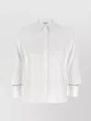 Peserico Collared Neck Shirt With Cuff Detail In White