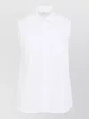 Peserico Collared Neck Sleeveless Top Layered Hem In White