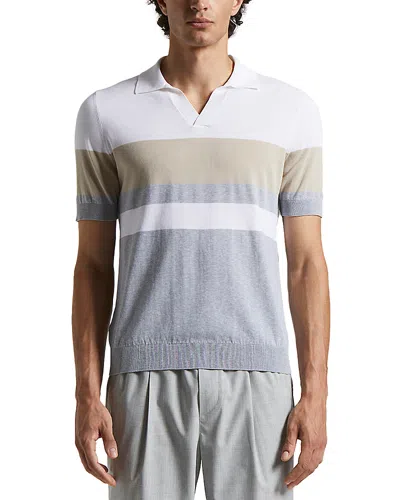 Peserico Color Block Polo Shirt In Steel