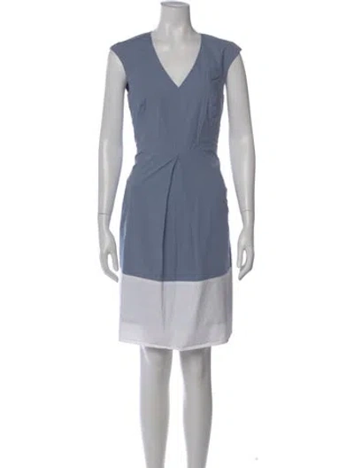 Pre-owned Peserico Colorblock Pattern Knee-length Dress In Blue