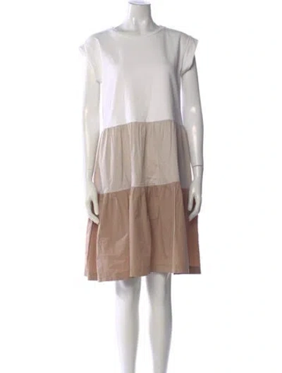 Pre-owned Peserico Colorblock Pattern Knee-length Dress In Neutral
