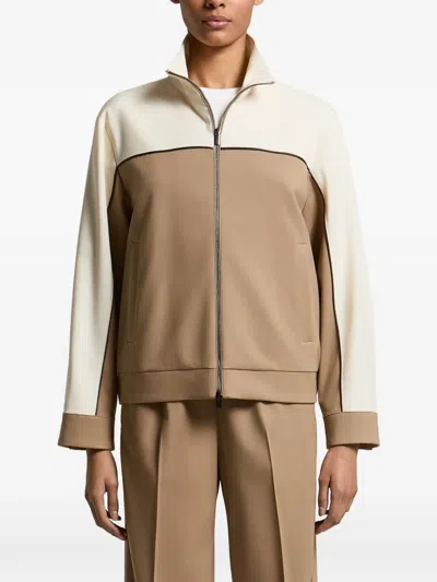 Peserico Colour-block Panelled Zip-up Jacket In Multi