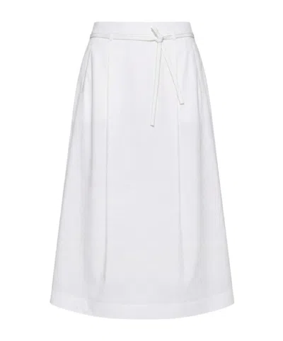 Peserico Combed Cotton Gabardine Skirt In White