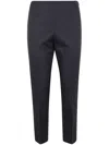 Peserico Compact Canvas Cotton Viscose Stretch Trousers In Blue