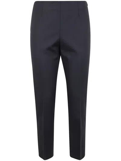Peserico Compact Canvas Cotton Viscose Stretch Trousers In Blue