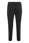 Peserico Compact Canvas Cotton Viscose Stretch Trousers In Black