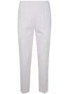 Peserico Compact Canvas Cotton Viscose Stretch Trousers In Cloud White