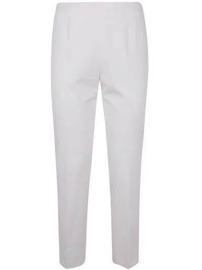 Peserico Compact Canvas Cotton Viscose Stretch Trousers In White