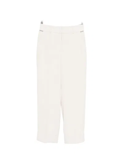 Peserico Concealed Fastening Tailored Trousers In White