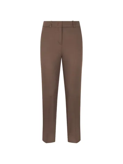 Peserico High-waist Straight-leg Pants In Brown