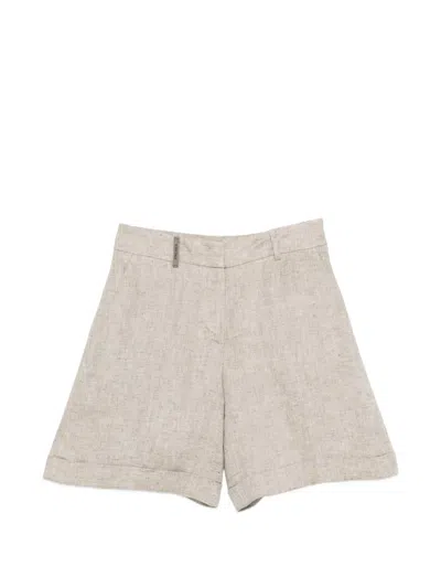 Peserico Concealed-fastening Shorts In Neutral