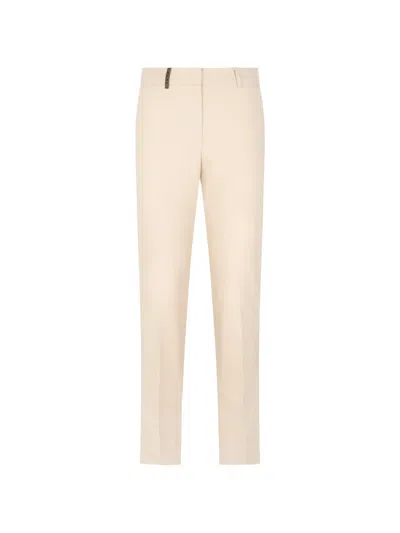 Peserico Concealed-fastening Trousers In Neutral