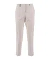 Peserico Straight Leg Tailored Trousers With Decorative Tab In White