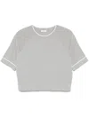 Shop Peserico Contrasting-trim Knitted T-shirt In Grey