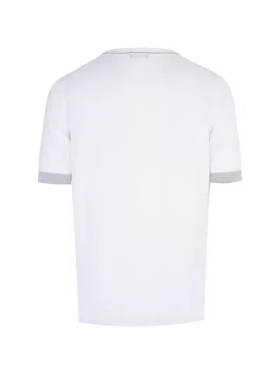 Peserico Contrast-trim Short-sleeve T-shirt In White