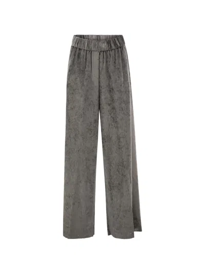Peserico Casual Pants With An Elastic Waistband In Gray