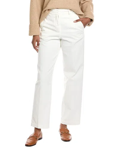 Peserico Corduroy Barrel Leg Trouser In White