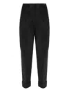 Peserico Corduroy Belt-loop Trousers In Black