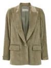 Peserico Ribbed Velvet Blazer With Flap Pockets