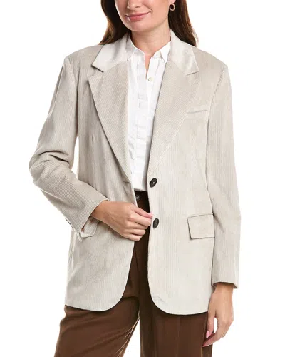 Peserico Corduroy Blazer In Grey