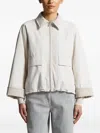Peserico Corduroy-collar Zip-front Jacket In White