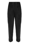 Peserico Corduroy Belt-loop Trousers In Black