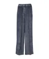 Peserico Wide-leg Trousers With Ribbed Texture In Blue