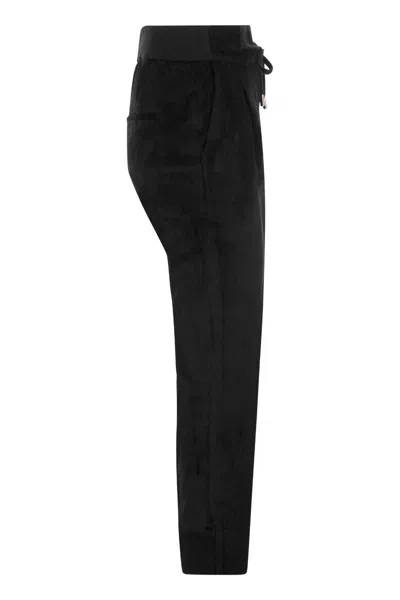 Peserico Corduroy Pull-up Trousers In Black