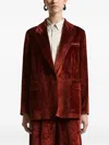 Peserico Corduroy Single-breasted Blazer In Burgundy