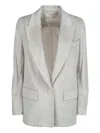 Peserico Corduroy Single-button Blazer In Gray