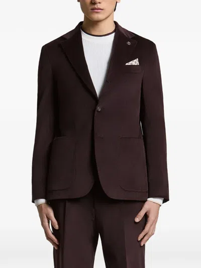 Peserico Corduroy Single-breasted Jacket In Burgundy