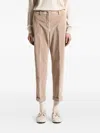 Peserico Corduroy-texture Cuffed Trousers In Multi