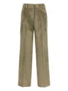 Peserico Wide Leg Corduroy Trousers With Belt Loops In Green