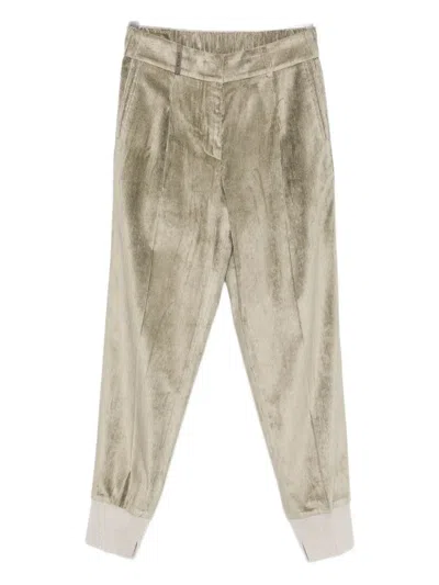 Peserico Pantaloni In Viscosa In Brown