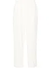 Peserico Side-stripe Cropped Trousers In Neutrals