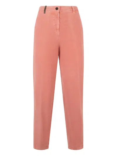 Peserico Corduroy Trousers In Pink