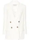 Peserico Double-breasted Blazer In White