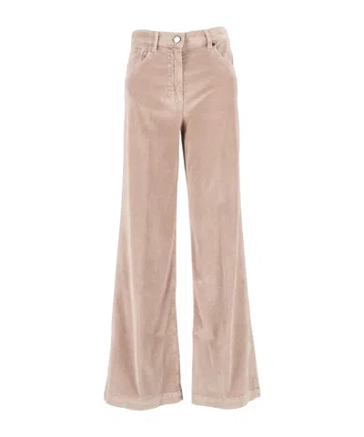 Peserico Corduroy Wide-leg Trousers In Neutral