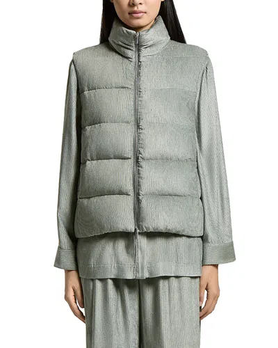 Peserico Corduroy Zip Front Down Waistcoat In Green