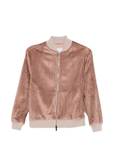 Peserico Corduroy-effect Bomber Jacket In Pink