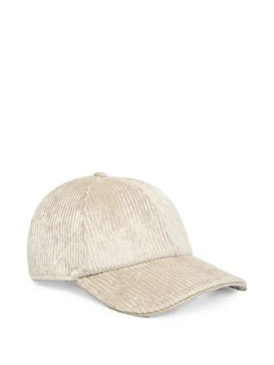 Peserico Corduroy-effect Crystal-embellished Baseball Cap In Neutral