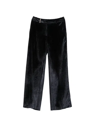 Peserico Corduroy-effect Wide-leg Trousers In Blue