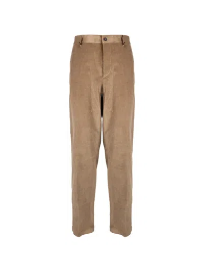 Peserico Corduroy-texture Trousers In Brown