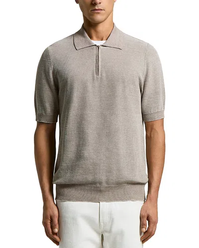 Peserico Cotton & Linen Polo Shirt In Neutral